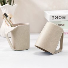 Musikine Sweet Clean排水倒置漱口杯, 2個, 燕麥色