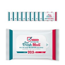 Everfresh Medi On 家庭安全殺菌消毒紙巾便攜型, 20張, 10包