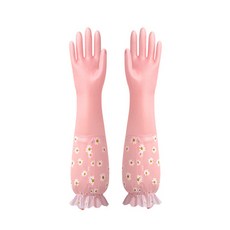 데이지장식 러블리 주방용 욕실용 고정기능 고무장갑 M, 핑크, 1개, 중(M)