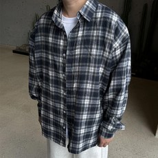 머시따 피치 체크 오버핏 퍼프 셔츠