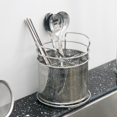 Msliving 不鏽鋼圓形4格餐具筒 大款, 1個, 單色