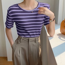 레몬소울 여성용 니니 단가라 반팔 티셔츠