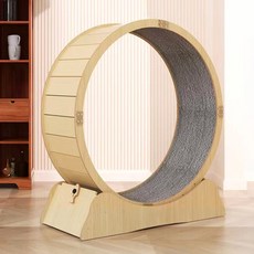  김멍냥 고양이 저소음 원목 캣휠, 혼합색상, 1개 