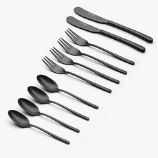 이스트마크 커트러리 디저트 10p 세트 빈티지블랙, 1세트, 케이크포크 4p + 티스푼 4p + 버터나이프 2p