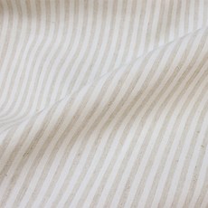 Reuhome 亞麻棉原紗染色條紋布料，米色 110公分x45公分, 110*45cm, 1條