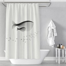 플로즈 노르딕 방수 샤워 욕실커튼 A02 180 x 180 cm, 1개