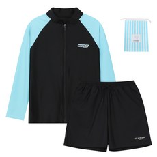 에스티홀리데이 아동용 집업래쉬가드 + 보드숏 + 비치백 세트 C255-02