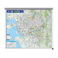 지도닷컴 최신 서울 수도권 지도 롤스크린 110 x 93 cm + 전국 행정 도로지도, 1세트