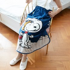 지베딩 스누피 극세사 스커트 담요, 네이비