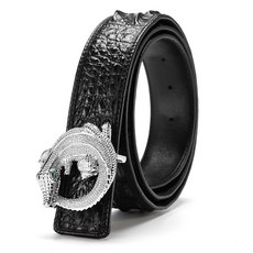 메탈 크로커다일 버클 남성 가죽 벨트 GH74_RD_319