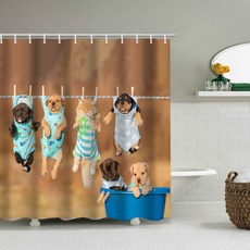동물샤워커튼