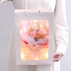 앙플랜트 풍선꽃다발 프로포즈 조화 + 쇼핑백, 핑크, 1개