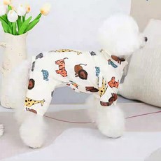 Coco studio 狗狗日常老虎連身衣, 1個, 米色(動物紋)