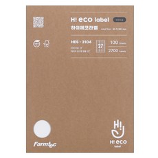 Formtec High Eco條碼用標籤 HES-3104, 27格, 100個