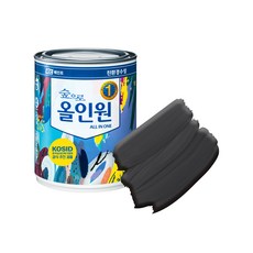 KCC페인트 숲으로올인원 반광 수성 페인트 0.9L, 흑색, 1개