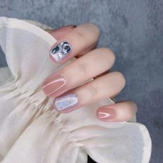 순잠 뷰티풀 컬러풀 네일팁, 82 리얼 핑크 샤이닝 실버(HS-529), 1개