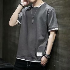 몬드스팟 남성용 레이어드 루즈 라운드 반팔 티셔츠 MO494 드스팟 남성용 레이어드 루즈 라운드 반팔 티셔츠 MO494
