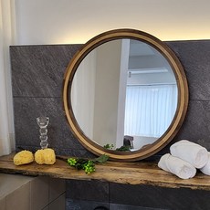 HANDCRAFTED WOOD MIRROR 2, 2-2 CHARCOAL GREY + LIGHT NATURAL - 큰거울