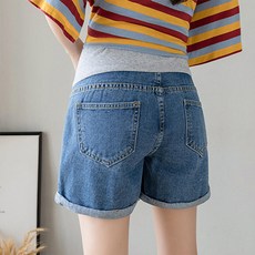 A라인 워싱 데님 임산부 청 반바지