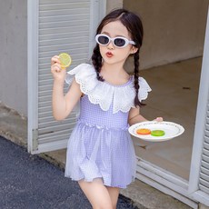 스타빈 여아용 펀칭레이스 리본 원피스 수영복