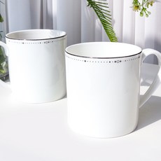 한국도자기 위시스 2인 머그컵 350ml, 플래티늄, 2개 플래티늄, 2개