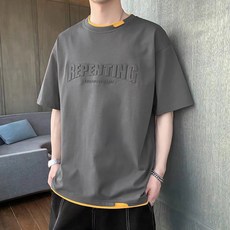 스타빈 남성용 루즈핏 엠보 레터링 반팔 타빈 남성용 루즈핏 엠보 레터링 반팔