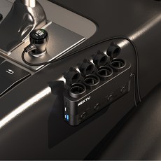 Nextu Siunam車用多孔雪茄插座汽車快速充電器 黑色, 4個口, 1個