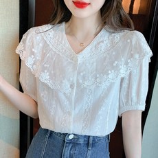 레이스펀칭블라우스