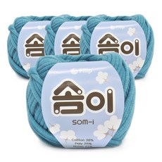 쎄비 솜이 패브릭얀 뜨개실 65g x 4p, 터키색, 4개