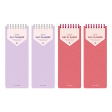 플레플레 원데이 플래너 100일 2종 x 2p 세트, 라벤더, 실키 레드