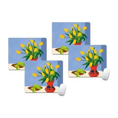 플라워 블룸 아트 마우스패드 20 x 24 cm, 02, 4개