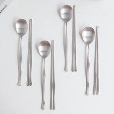 니코트 Satin 4인 수저 세트, 숟가락 4p + 젓가락 4쌍, 1세트 숟가락 4p + 젓가락 4쌍, 1세트