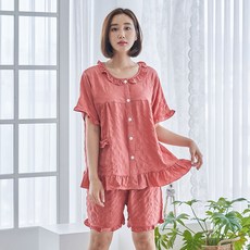 디에스도씨 여성용 냉감 요루 프릴 잠옷 상하의 세트