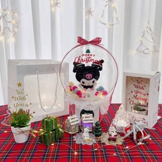 LOVELY FARM Merry Christmas角色玩偶氣球+壓克力樹+購物袋組 Care Bears, 酷洛米