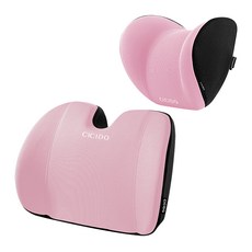 카템 자동차 CICIDO 스포츠 목쿠션 CT232 + 등쿠션 CT233, 핑크, 1세트