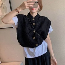 andstyle 女款麻花鈕扣針織背心 258336