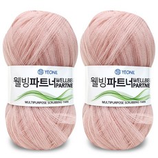 니뜨 웰빙파트너 수세미실 60g x 2p, 14 인디핑크, 1세트