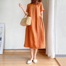 캐치 린넨 박시핏 롱원피스