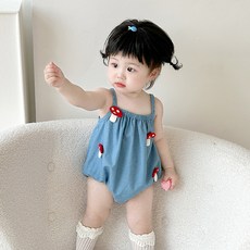 스타도어 버섯 패치 민소매 바디수트