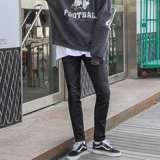 맨타임 남성용 BAA 데일리 슬림핏 기모 데님 팬츠