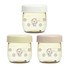 그로미미 카카오프렌즈 유아용 PPSU 이유식 밀폐용기 250ml, 리틀 라이언, 3개