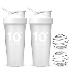 10도씨 블렌딩 쉐이커 보틀 + 블랜더볼, 화이트, 600ml, 2개