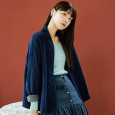 여성용 숏 코튼 로브 자켓