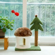 소심한호랑이 냥트럴파크 고양이 캣타워 머쉬룸, 혼합색상, 1세트