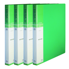 현풍 20매 칼라 링화일 인덱스 A4, 녹색, 4개