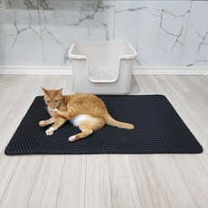 MAAH 고양이 사막화방지 화장실 모래 매트, 1개, 제트블랙