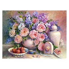케이엠엘리 3D 액자형 사각 보석 십자수 DIY 50 x 40 cm, 5월의 향기, 1개