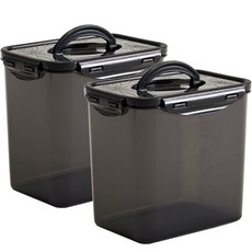EASY&FREE 黑色泡菜保鮮盒套裝，4.3 公升，2入，耐熱可達100°C, 4.3L, 2個