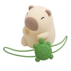 卡皮巴拉小夜燈, Type-C充電, 七彩燈光, 三檔亮度可調, 烏龜款