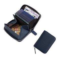 葉子小舖 風琴卡包 藍色 防盜多層卡位 信用卡包 錢包, 1入, Cardholder